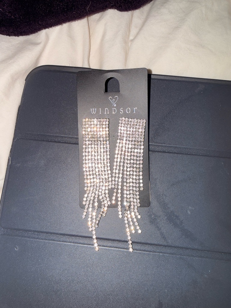 Windsor Rhinestone Fringe Drop Earrings In Silver 15$